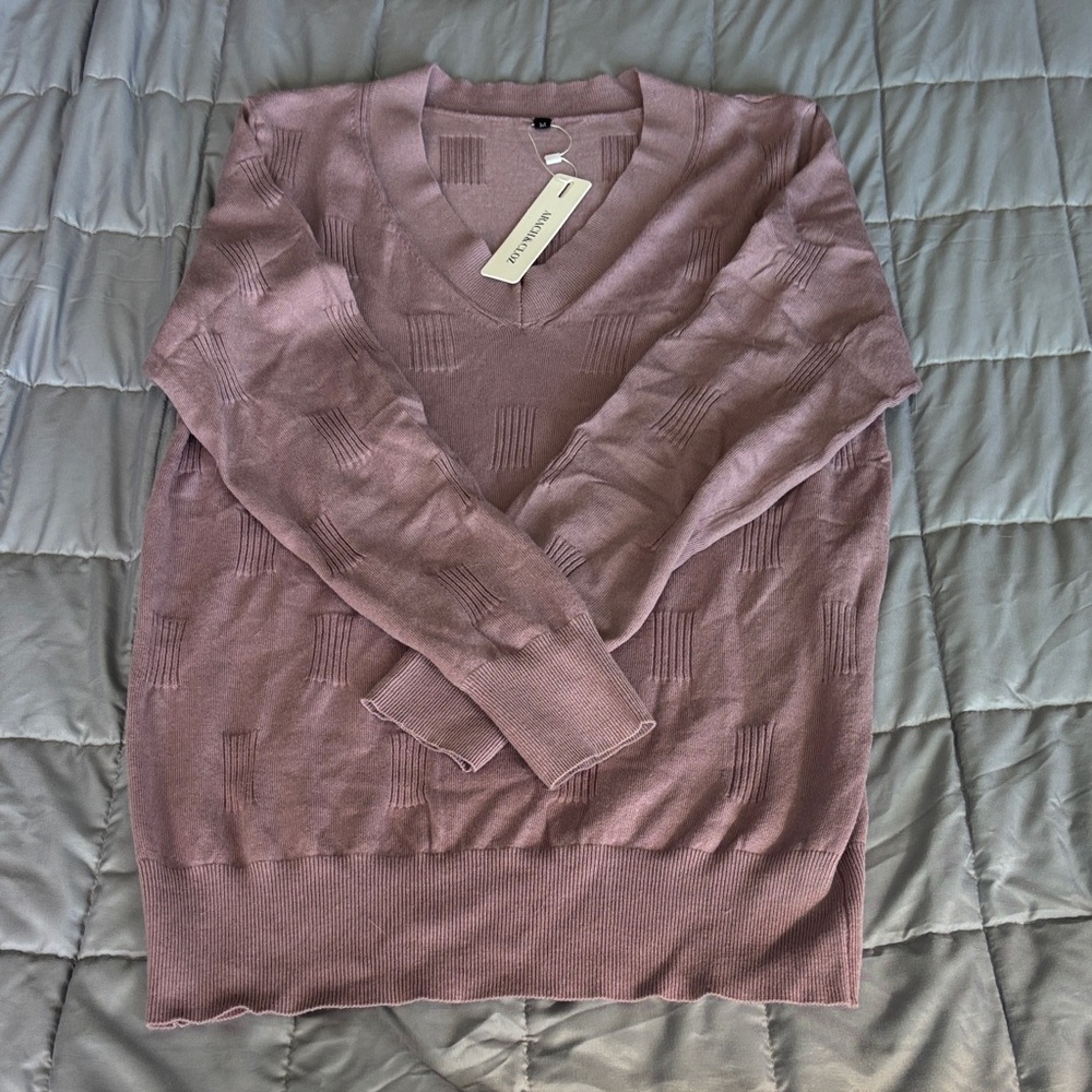 Purple V-Neck Sweater